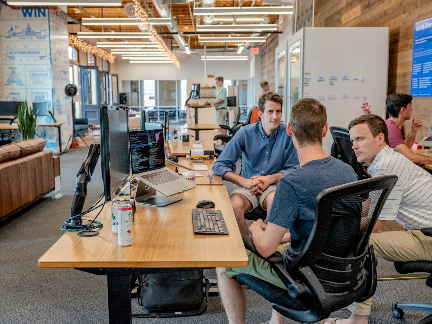 Technology company team in discussion